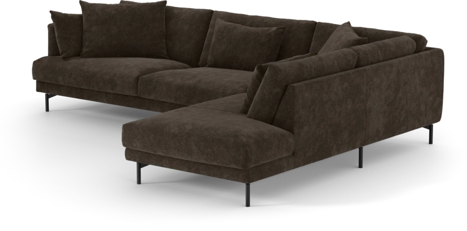 Harper - 3-sits soffa med divan höger - Brun