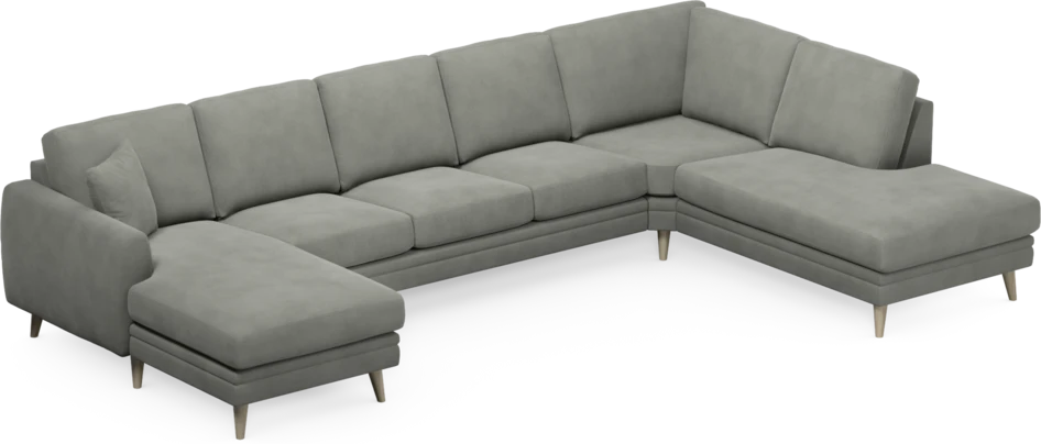 Eden - 3-sits soffa med schäslong vänster och divan höger - Grå