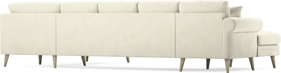 Eden - 3-sits soffa med schäslong vänster och divan höger - Vit
