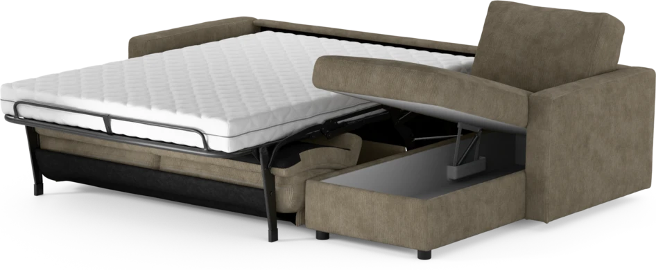 Lindö - Bäddsoffa 2,5-sits med schäslong, vändbar - Beige