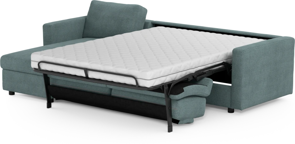 Lindö - Bäddsoffa 2,5-sits med schäslong, vändbar - Blå