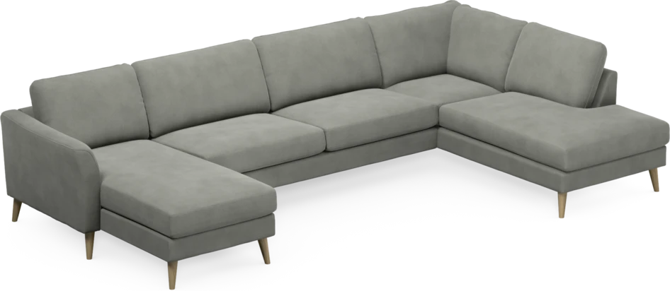 Bridge - 3-sits soffa med schäslong vänster och divan höger - Grå