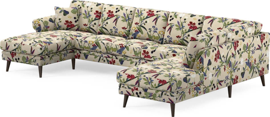 Eden - 3-sits soffa med schäslong vänster och divan höger - Flerfärgad