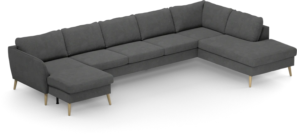 County - 4-sits soffa med schäslong vänster och divan höger - Grå