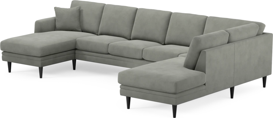 Eden - 3-sits soffa med schäslong vänster och divan höger - Grå