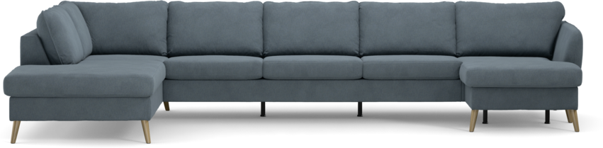 County - 4-sits soffa med divan vänster och schäslong höger - Blå
