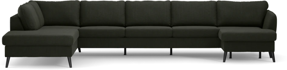 County - 4-sits soffa med divan vänster och schäslong höger - Grön