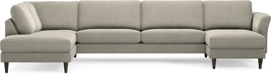 Bridge - 3-sits soffa med divan vänster och schäslong höger - Brun