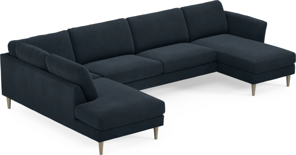 Bridge - 3-sits soffa med divan vänster och schäslong höger - Blå