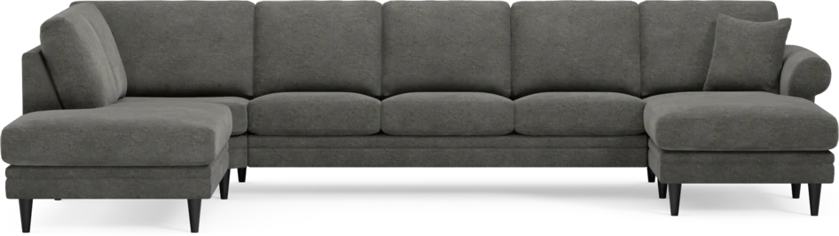Eden - 3-sits soffa med divan vänster och schäslong höger - Grå