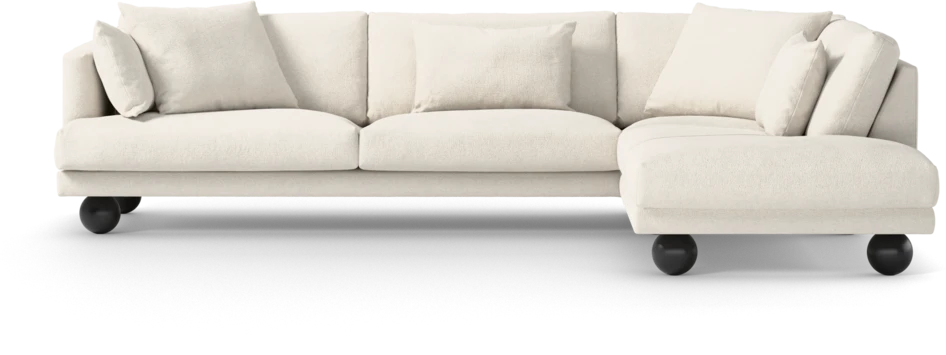 Harper - 3-sits soffa med divan höger - Vit
