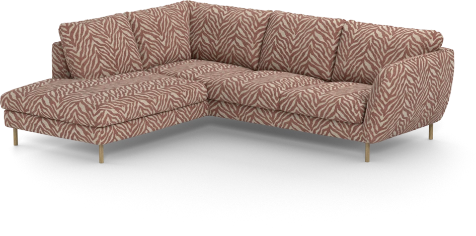 Madison - 2-sits soffa med divan vänster - Orange