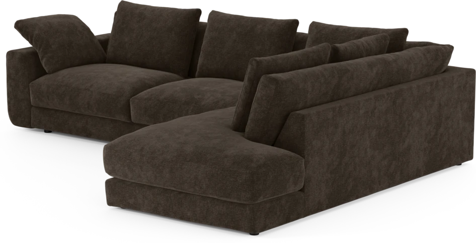 Amie - 3-sits med divan höger - Brun