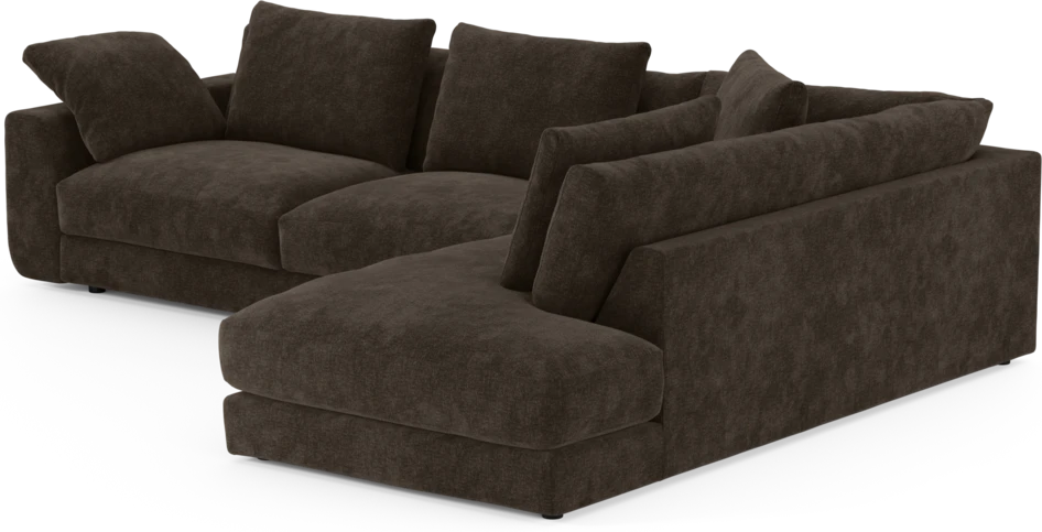 Amie - 3-sits med divan höger - Brun