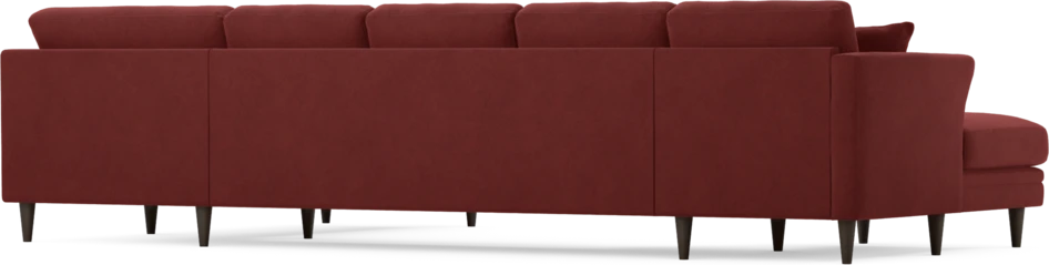 Eden - 3-sits soffa med schäslong vänster och divan höger - Röd
