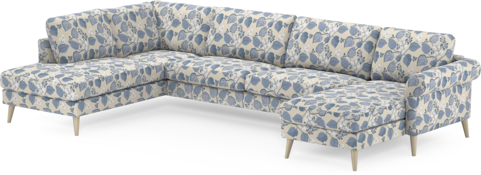 Bridge - 3-sits soffa med divan vänster och schäslong höger - Blå