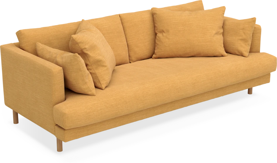 Harper - 3-sits soffa, hel dyna - Gul