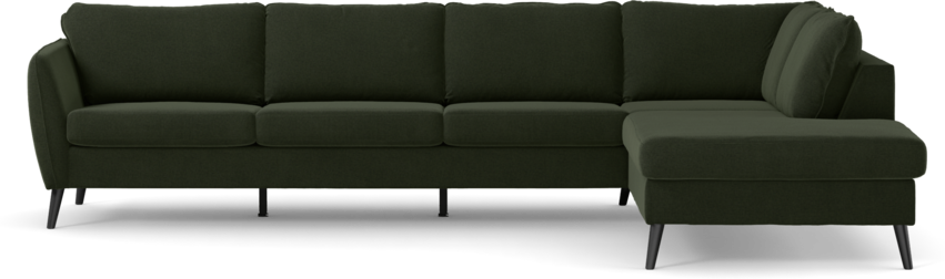 County - 3-sits soffa med divan höger - Grön