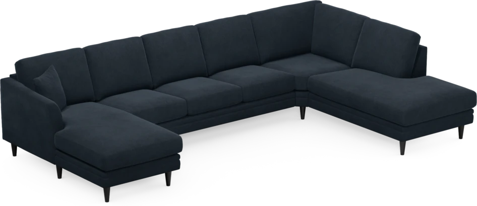 Eden - 3-sits soffa med schäslong vänster och divan höger - Blå