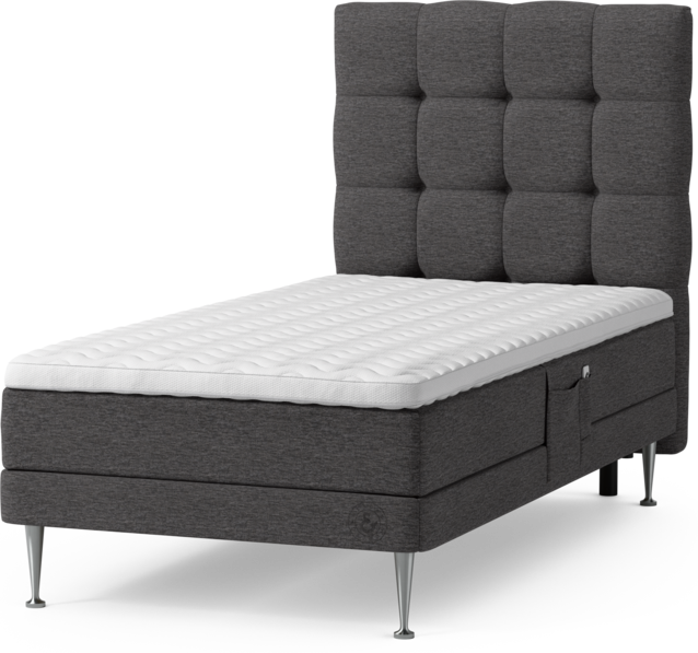 Särö Comfort - Ställbar säng, enkelsäng med bäddmadrass, sängben och Ruta sänggavel