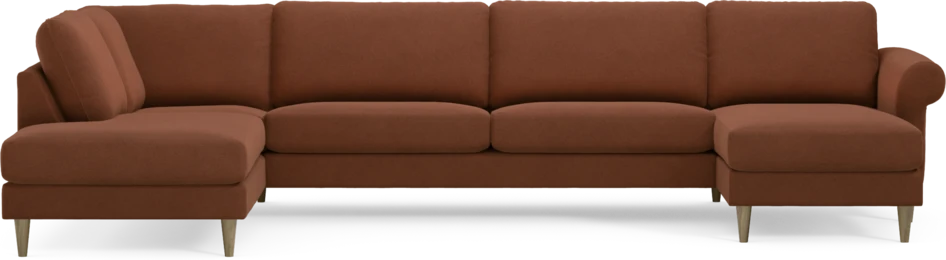 Bridge - 3-sits soffa med divan vänster och schäslong höger - Orange