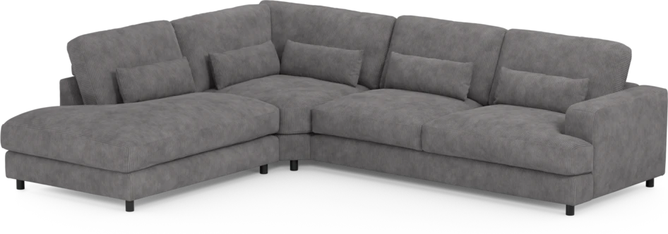 Noma - 3-sits soffa med divan vänster - Grå