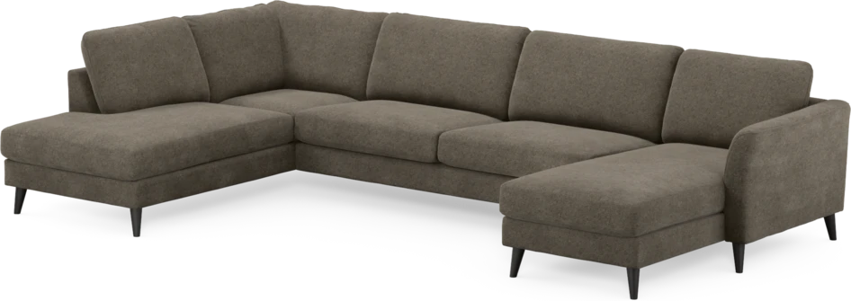 Bridge - 3-sits soffa med divan vänster och schäslong höger - Brun
