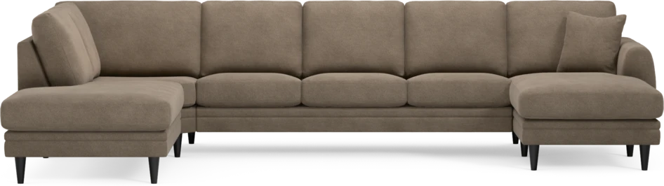 Eden - 3-sits soffa med divan vänster och schäslong höger - Brun