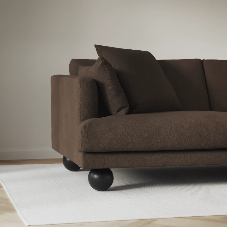 Harper - 3-sits soffa, hel dyna - Brun