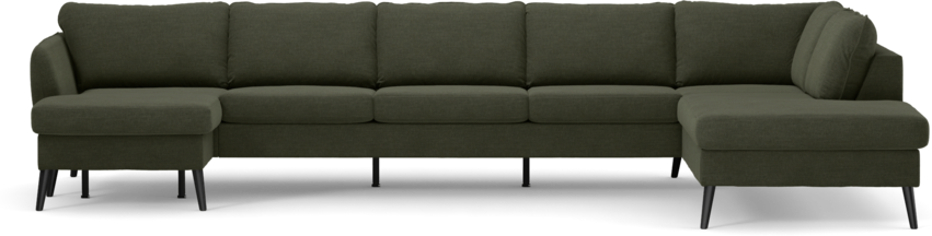 County - 4-sits soffa med schäslong vänster och divan höger - Grön