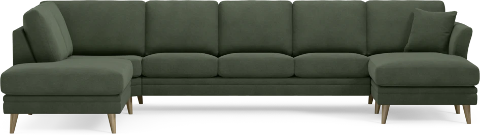Eden - 3-sits soffa med divan vänster och schäslong höger - Grön