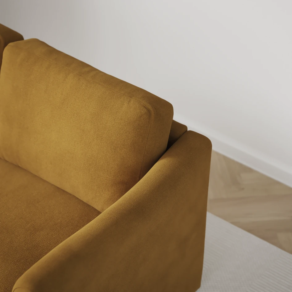 Öland - Bäddsoffa med divan vänster och schäslong höger - Gul