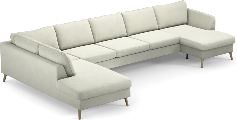 County - 4-sits soffa med divan vänster och schäslong höger - Vit