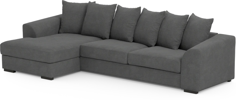 Town - 3-sits soffa med schäslong vänster - Grå