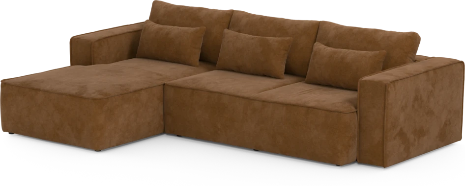 Ide - Bäddsoffa 3-sits med schäslong vänster - Orange