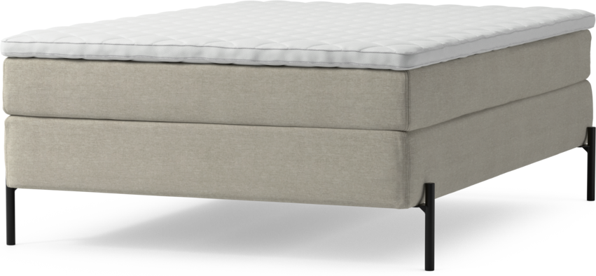 Delux Sense - Kontinentalsäng, enkelsäng 140 cm med bäddmadrass och sängben - Beige