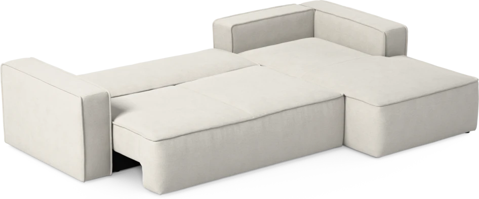 Ide - Bäddsoffa 3-sits med schäslong höger - Vit