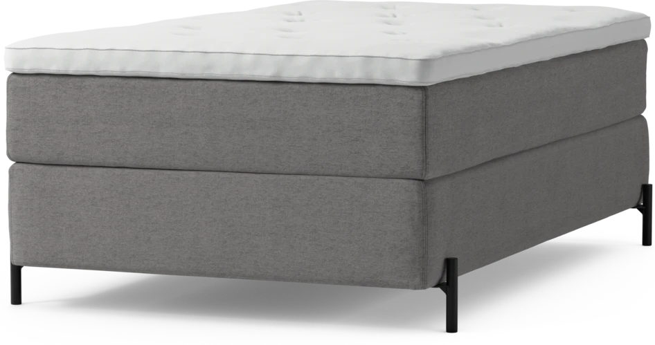 Delux Exclusive - Kontinentalsäng, enkelsäng 120 cm med bäddmadrass och sängben - Grå
