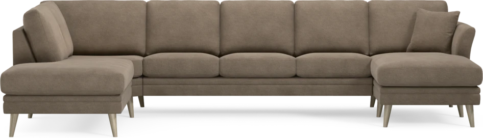 Eden - 3-sits soffa med divan vänster och schäslong höger - Brun