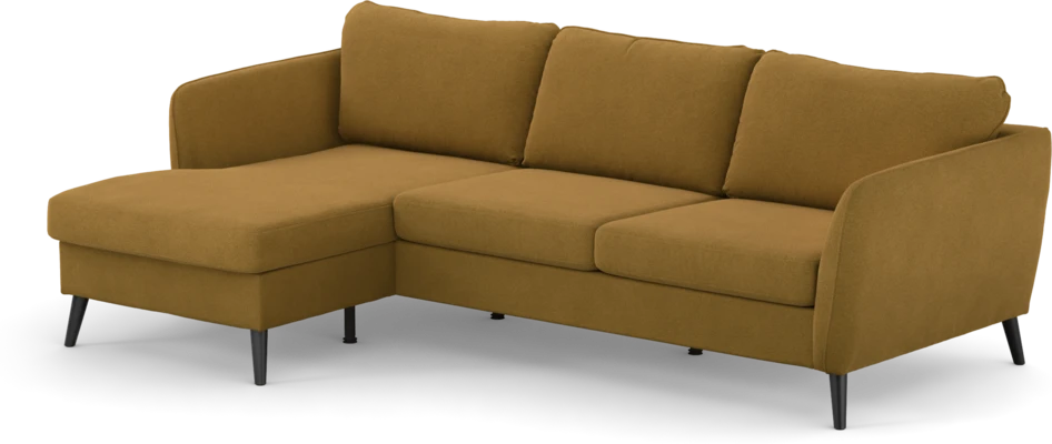 County - 3-sits soffa med flyttbar schäslong - Gul