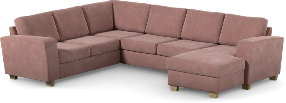 Friday - Hörnsoffa, 2+3-sits med schäslong höger - Rosa