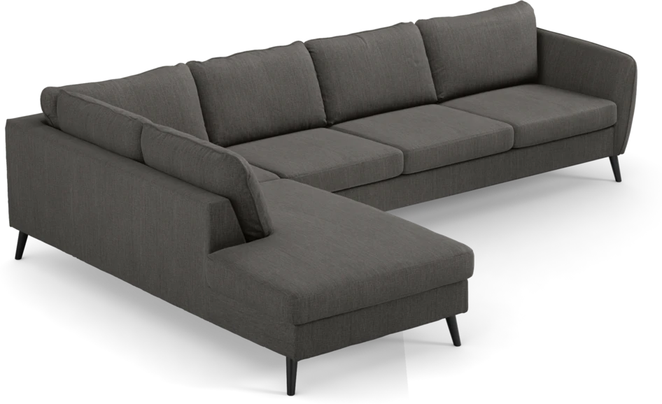 County - 3-sits soffa med divan vänster - Brun