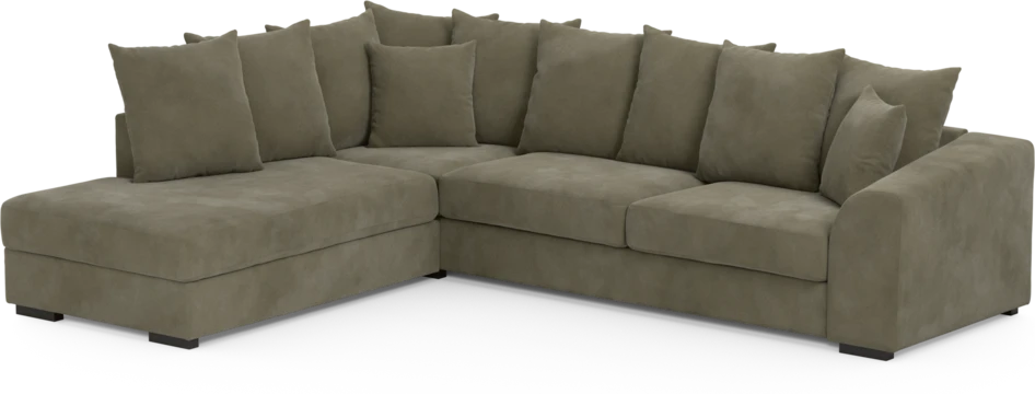 Town - 3-sits soffa med divan vänster - Grön