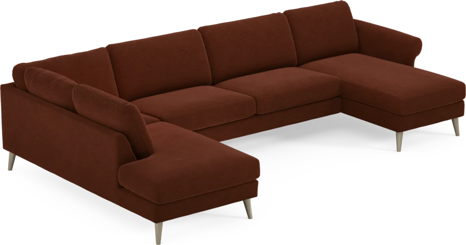 Bridge - 3-sits soffa med divan vänster och schäslong höger - Orange