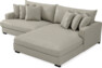Rossi - 2-sits soffa med schäslong XL höger - Grå