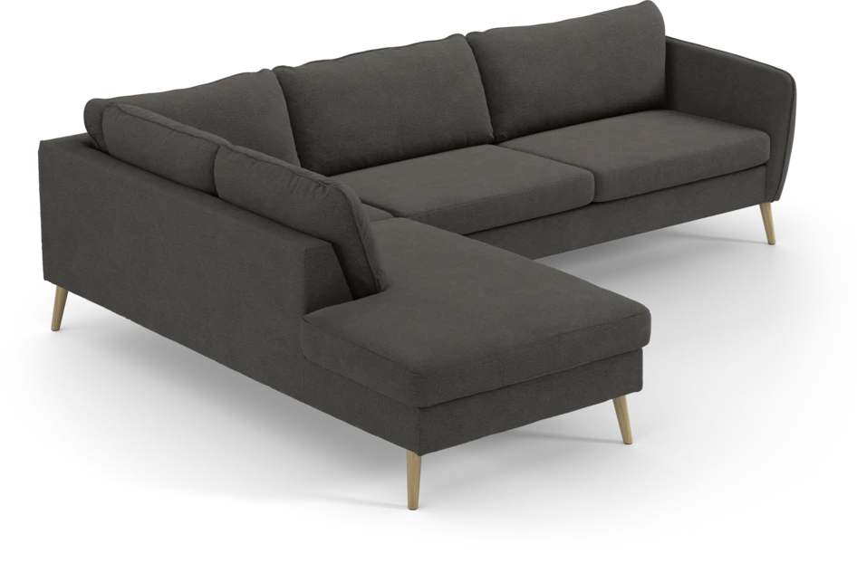 County - 2,5-sits soffa med divan vänster - Brun