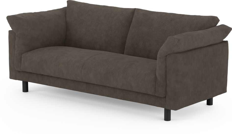 Cherrie - 2,5-sits soffa, hel dyna, fast klädsel - Brun