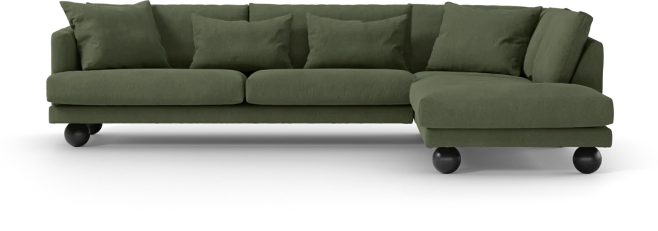 Harper - 3-sits soffa med divan höger - Grön
