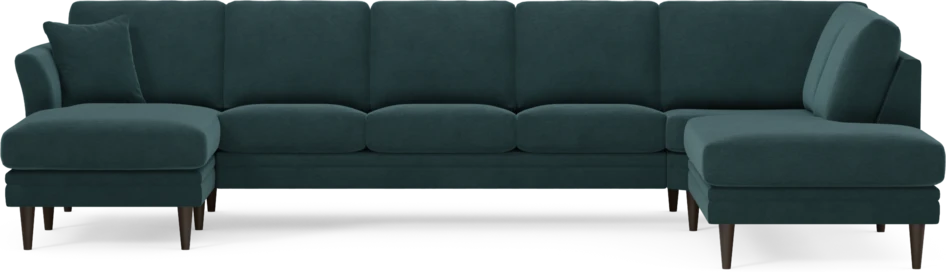 Eden - 3-sits soffa med schäslong vänster och divan höger - Blå