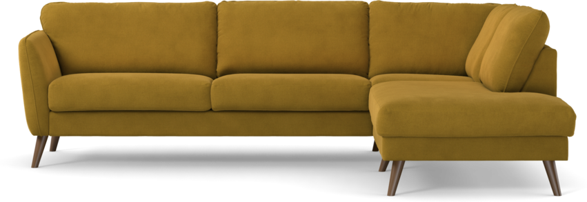 Bridge - 3-sits soffa med divan höger - Gul